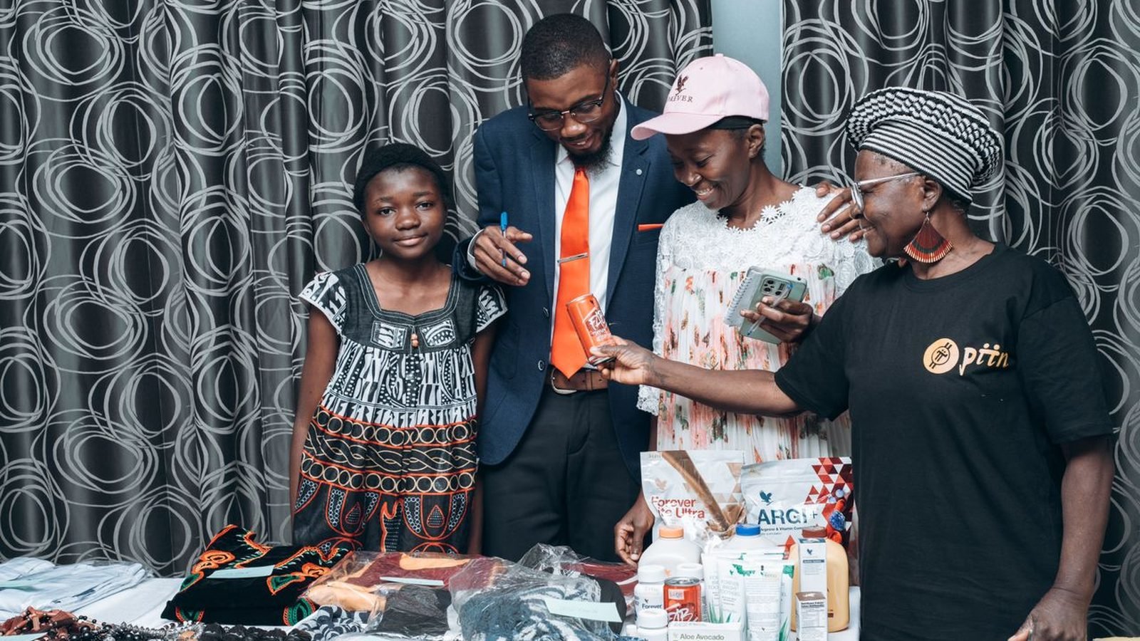 Community members browsing partner products at a Pi Network event